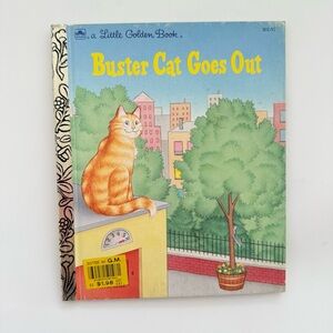 Buster Cat Goes Out- Little Golden Book- 1990s Vintage